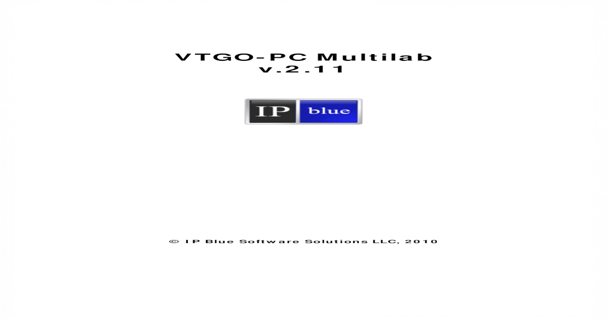 Vtgo pc multilab serial numbers